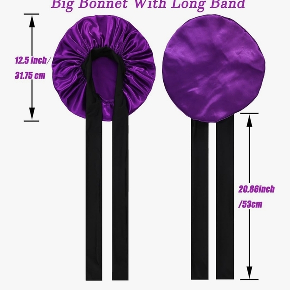 One Teal Elegant Satin Hair Bonnet - Picture 2 of 3